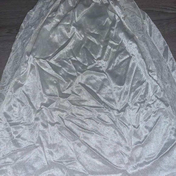 Vintage White satin lace mini slip skirt small - Picture 4 of 8